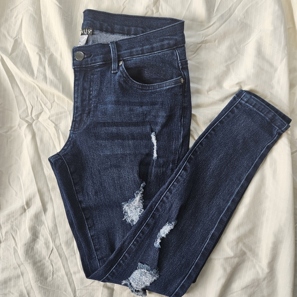 VENUS Dark Blue Ripped Skinny Jeans Size 10 - Picture 1 of 5